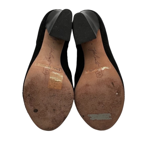 VC John Camuto Black Bree Peep Toe Heeled Plunge Ankle Boots Size 6 Women's - Picture 8 of 8